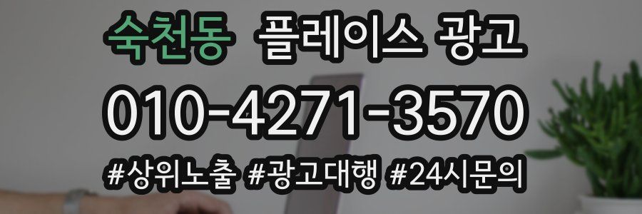 숙천동 플레이스 광고