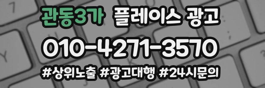 관동3가 플레이스 광고