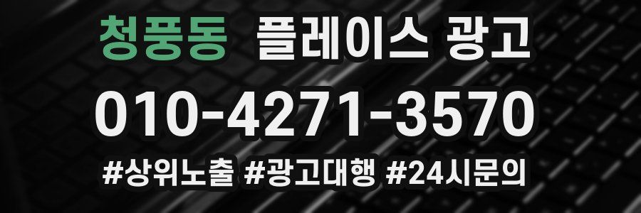 청풍동 플레이스 광고