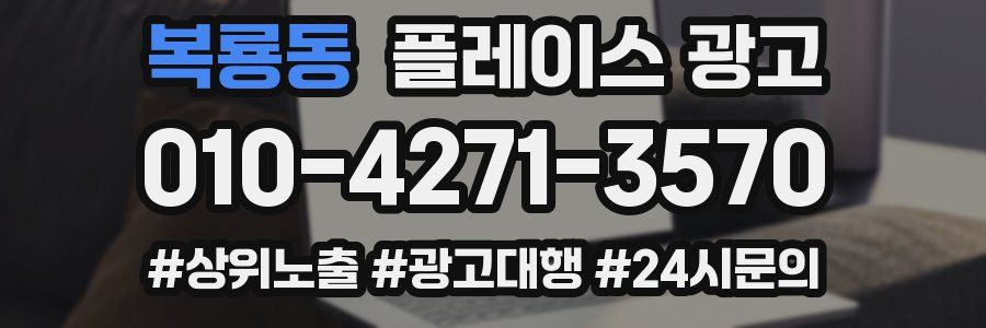 복룡동 플레이스 광고