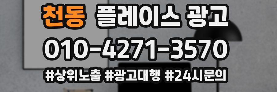천동 플레이스 광고