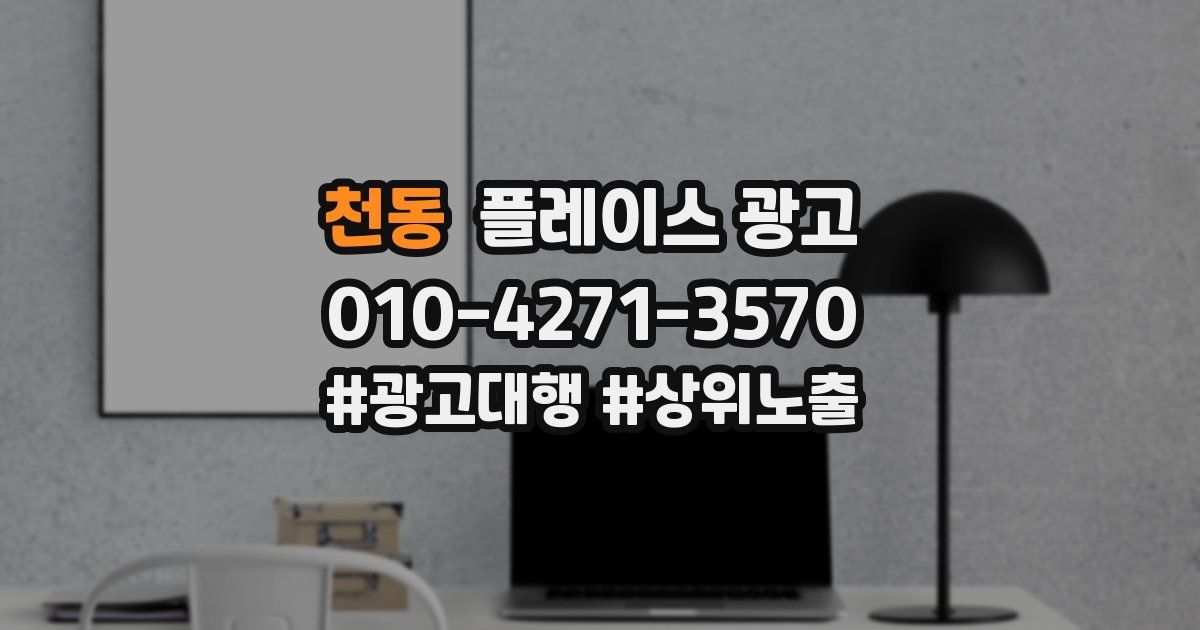천동 플레이스 광고