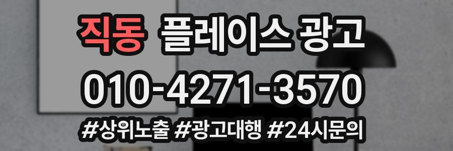 직동 플레이스 광고