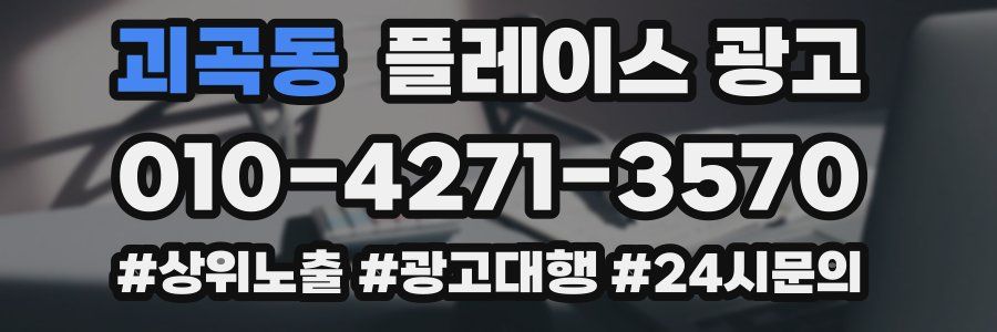괴곡동 플레이스 광고