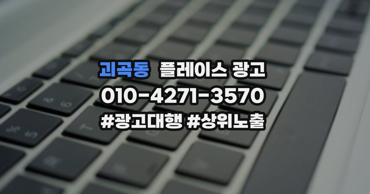 괴곡동 플레이스 광고