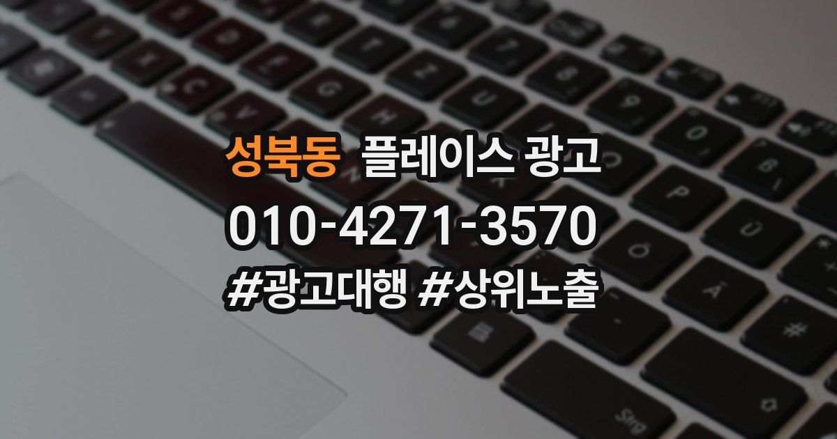 성북동 플레이스 광고