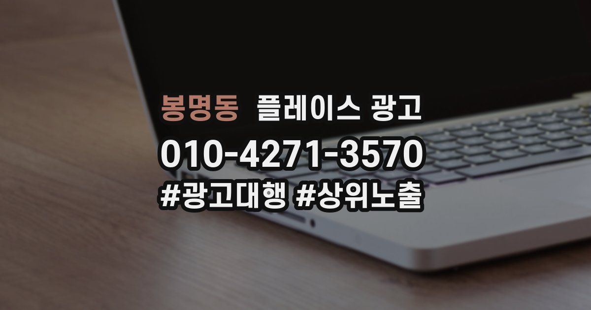 봉명동 플레이스 광고