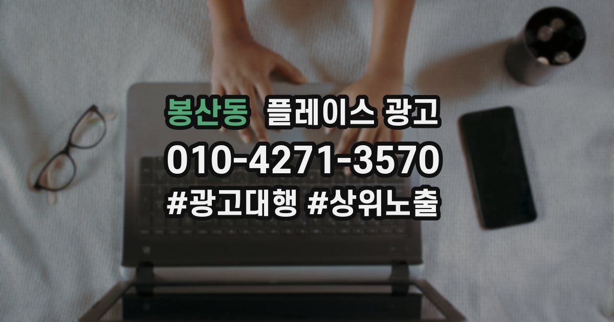 봉산동 플레이스 광고