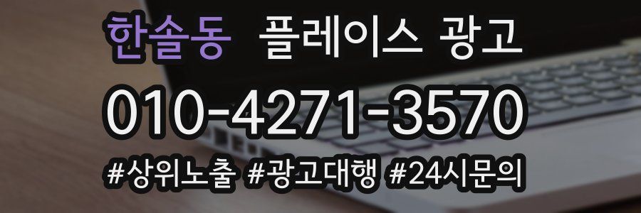 한솔동 플레이스 광고