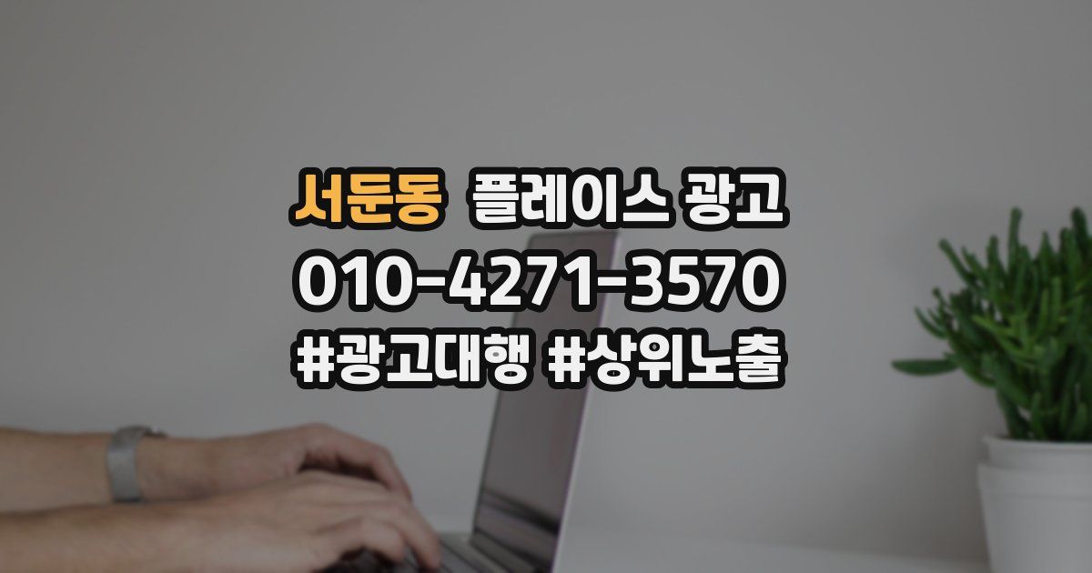 서둔동 플레이스 광고