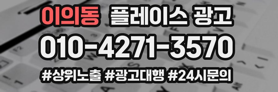 이의동 플레이스 광고
