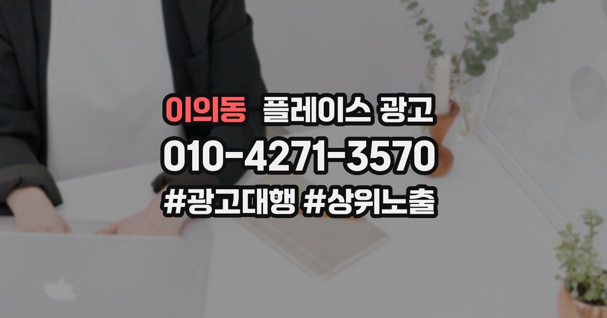 이의동 플레이스 광고