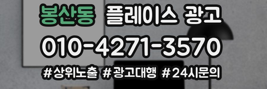 봉산동 플레이스 광고