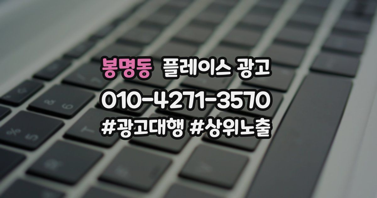 봉명동 플레이스 광고