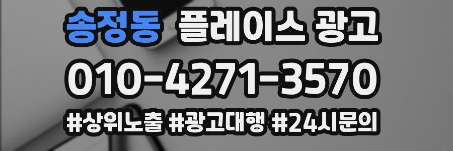 송정동 플레이스 광고