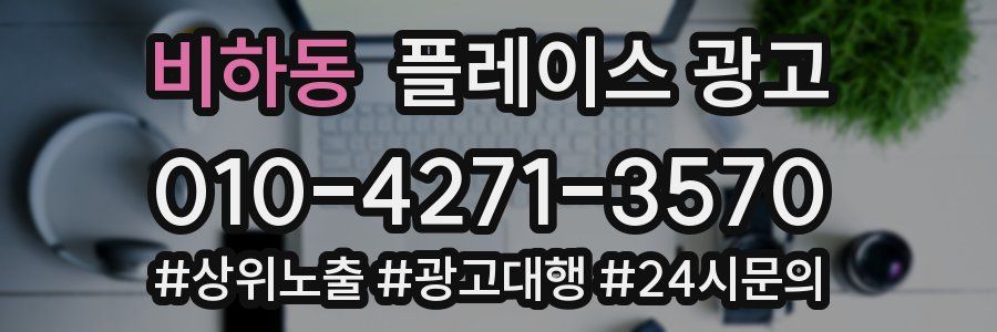 비하동 플레이스 광고