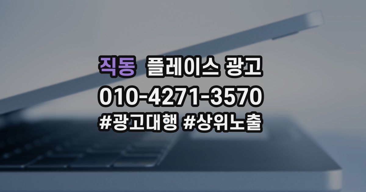 직동 플레이스 광고