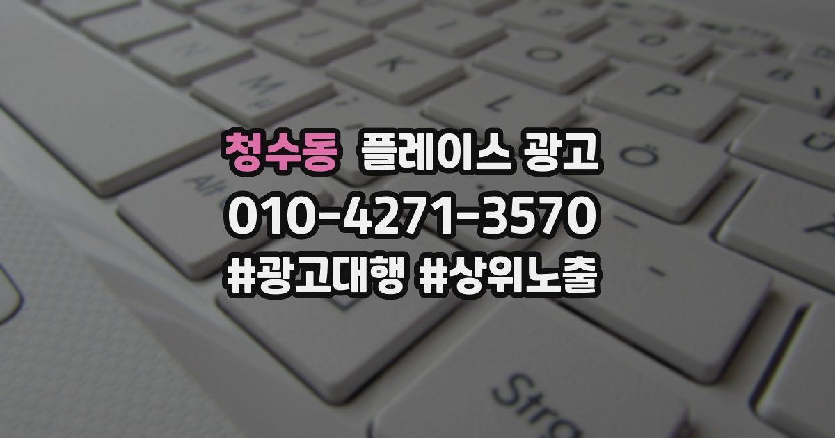 청수동 플레이스 광고