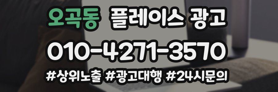 오곡동 플레이스 광고