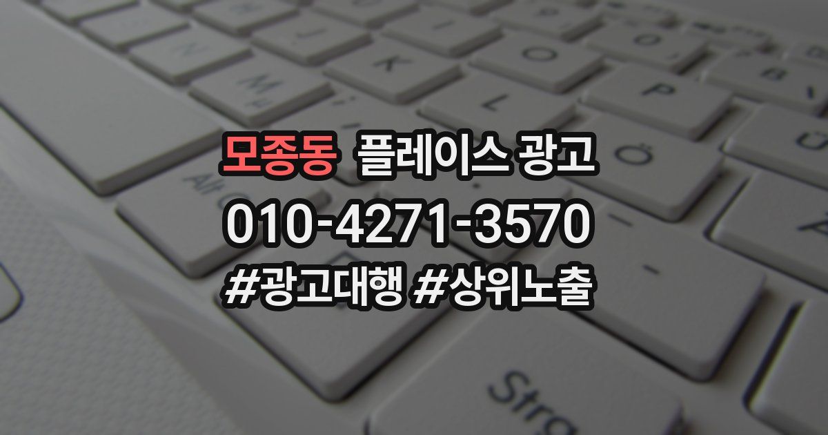 모종동 플레이스 광고