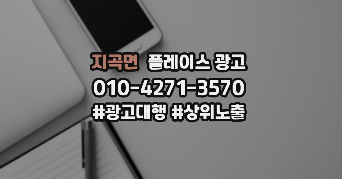 지곡면 플레이스 광고