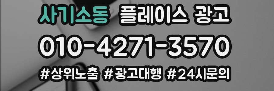 사기소동 플레이스 광고