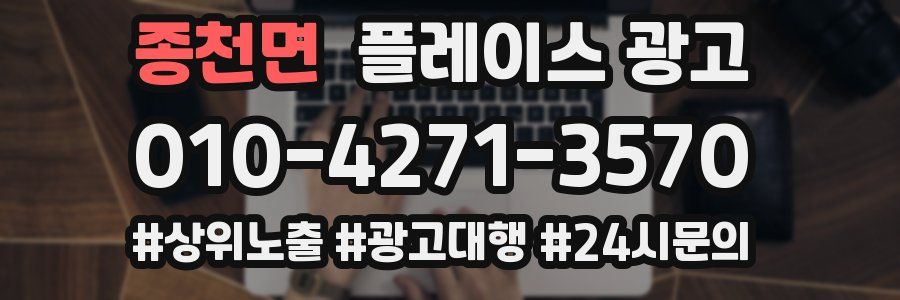 종천면 플레이스 광고