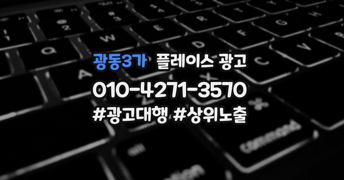 광동3가 플레이스 광고