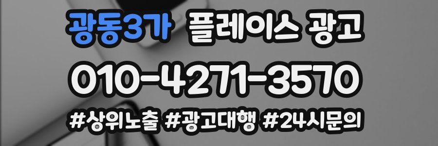 광동3가 플레이스 광고