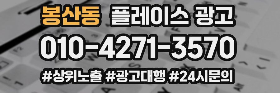 봉산동 플레이스 광고