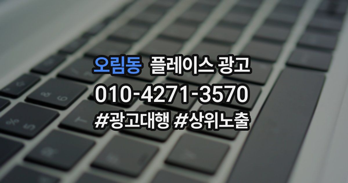 오림동 플레이스 광고