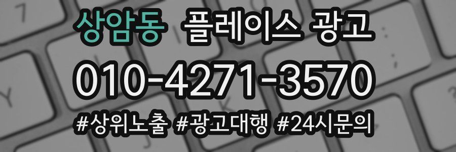 상암동 플레이스 광고