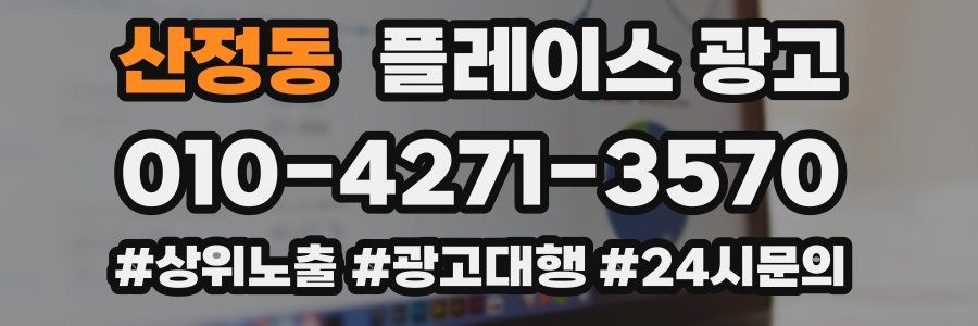 산정동 플레이스 광고