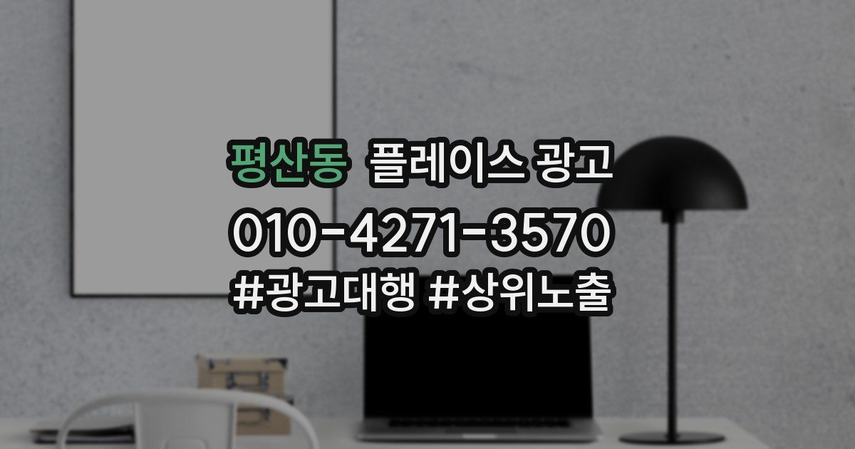 평산동 플레이스 광고