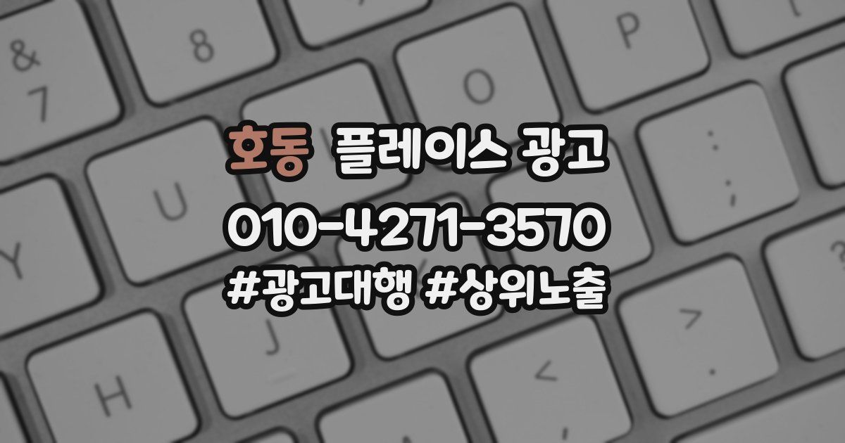 호동 플레이스 광고