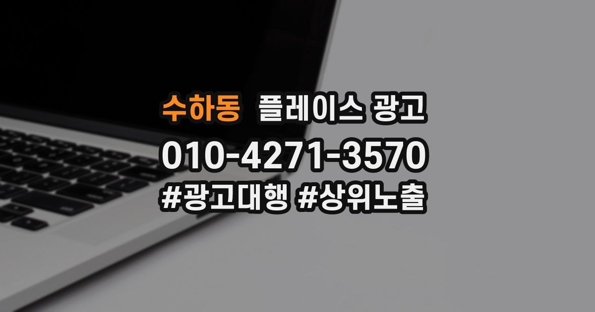 수하동 플레이스 광고