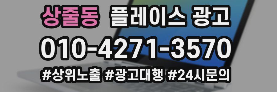 상줄동 플레이스 광고