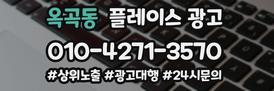 옥곡동 플레이스 광고