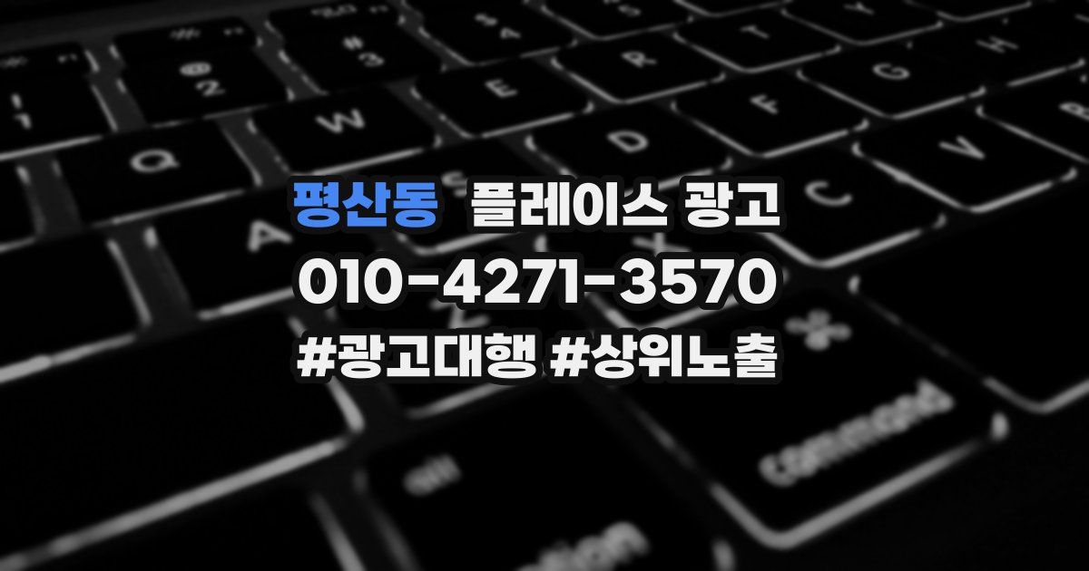 평산동 플레이스 광고