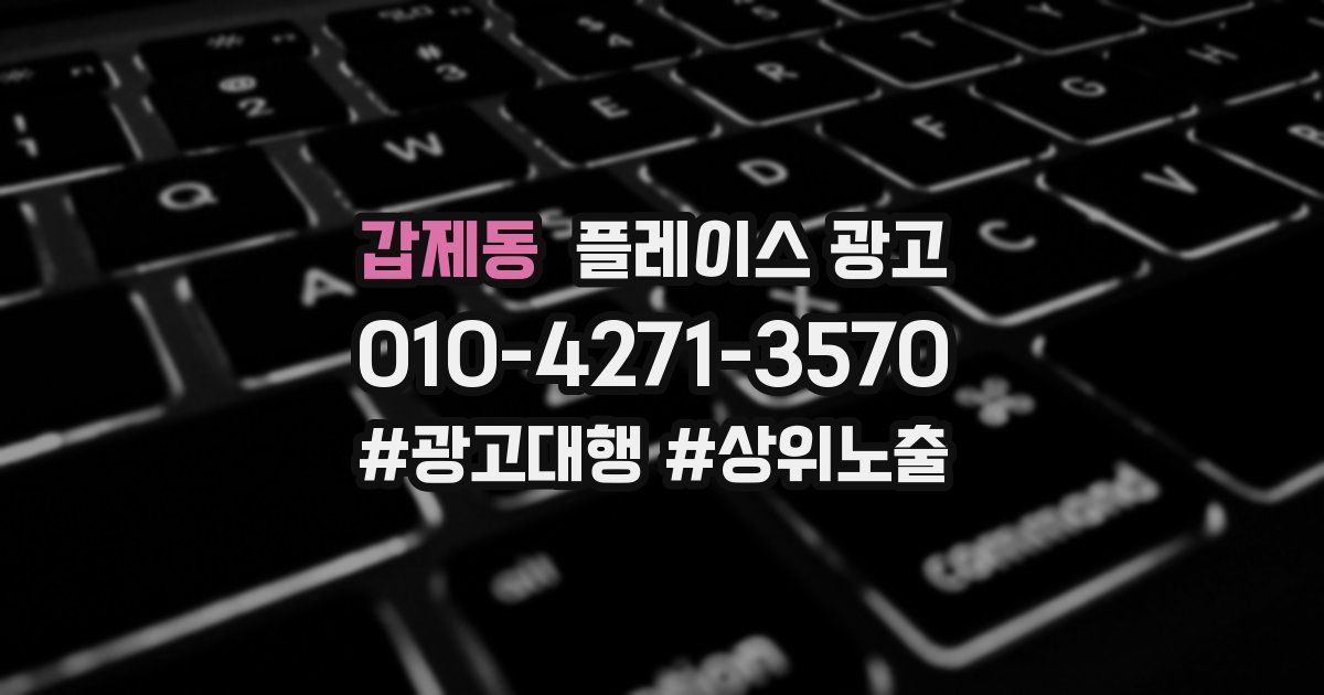 갑제동 플레이스 광고