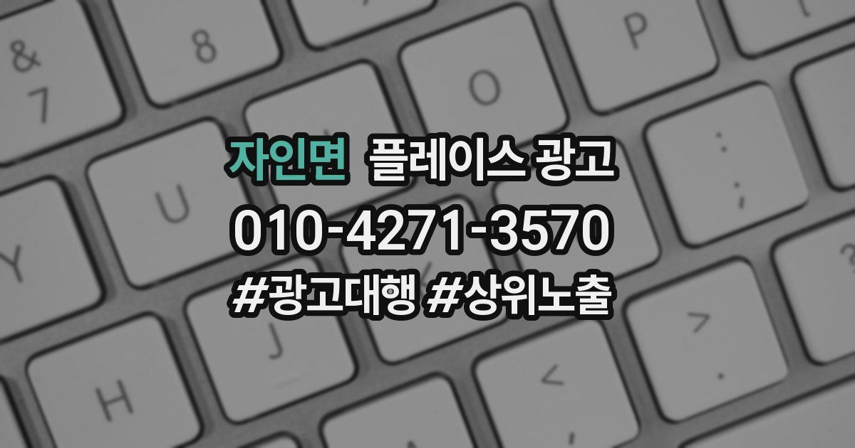 자인면 플레이스 광고