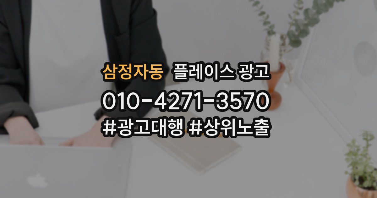 삼정자동 플레이스 광고