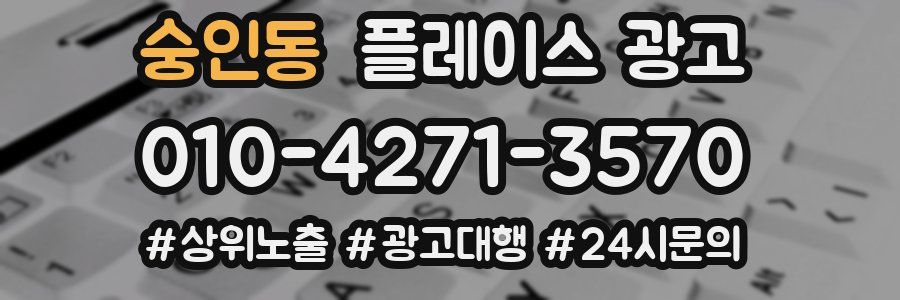 숭인동 플레이스 광고