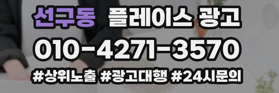 선구동 플레이스 광고