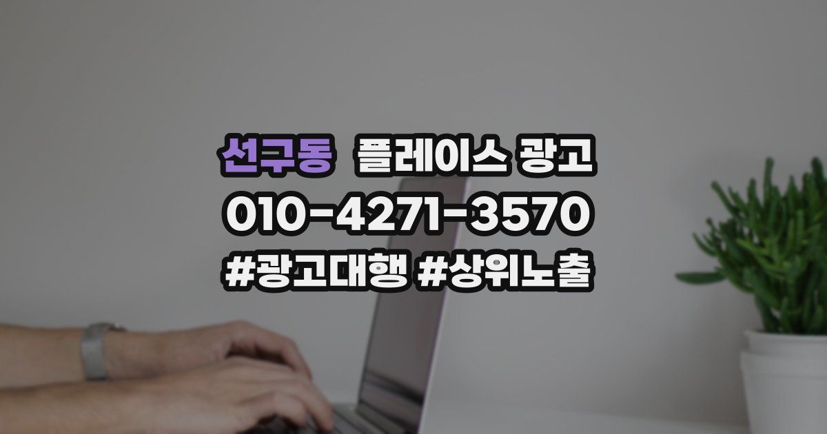 선구동 플레이스 광고