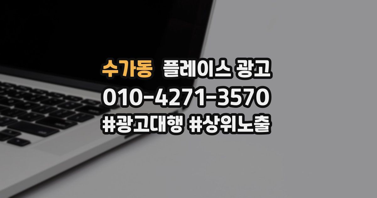 수가동 플레이스 광고