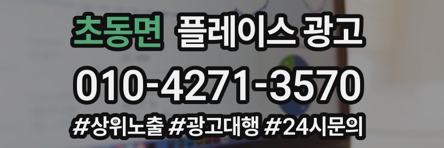 초동면 플레이스 광고