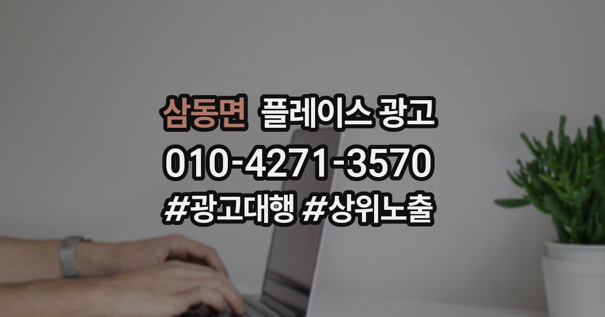 삼동면 플레이스 광고