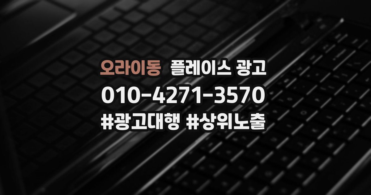 오라이동 플레이스 광고