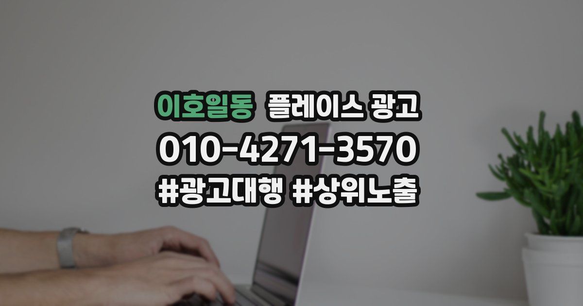 이호일동 플레이스 광고